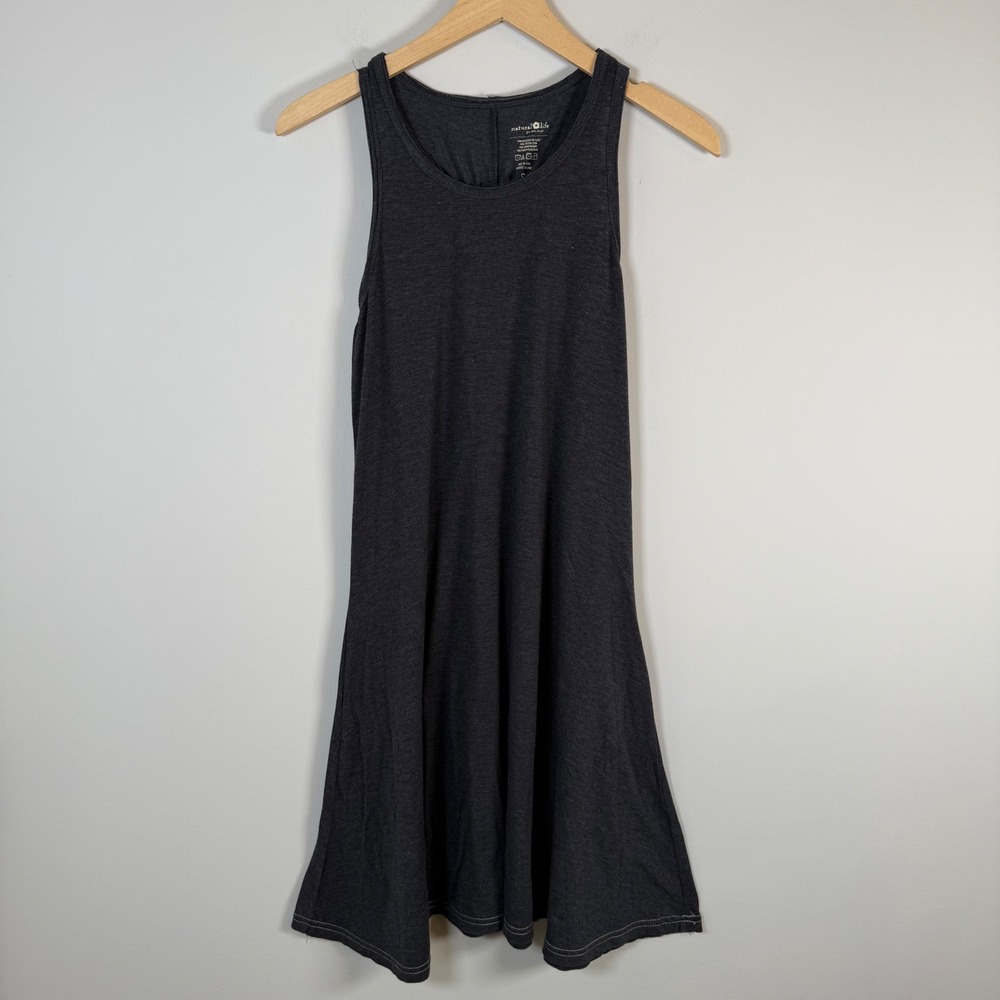 Natural Life Racerback Tank Swing Mini Dress Small Charcoal Gray Sleeveless